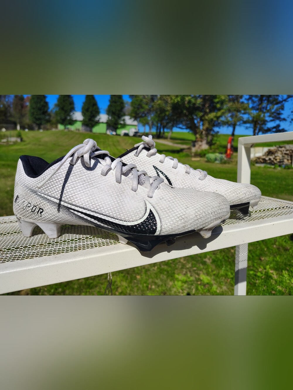 Nike Vapor Edge Pro 360 Football Cleats White Black Mens Size 7.5